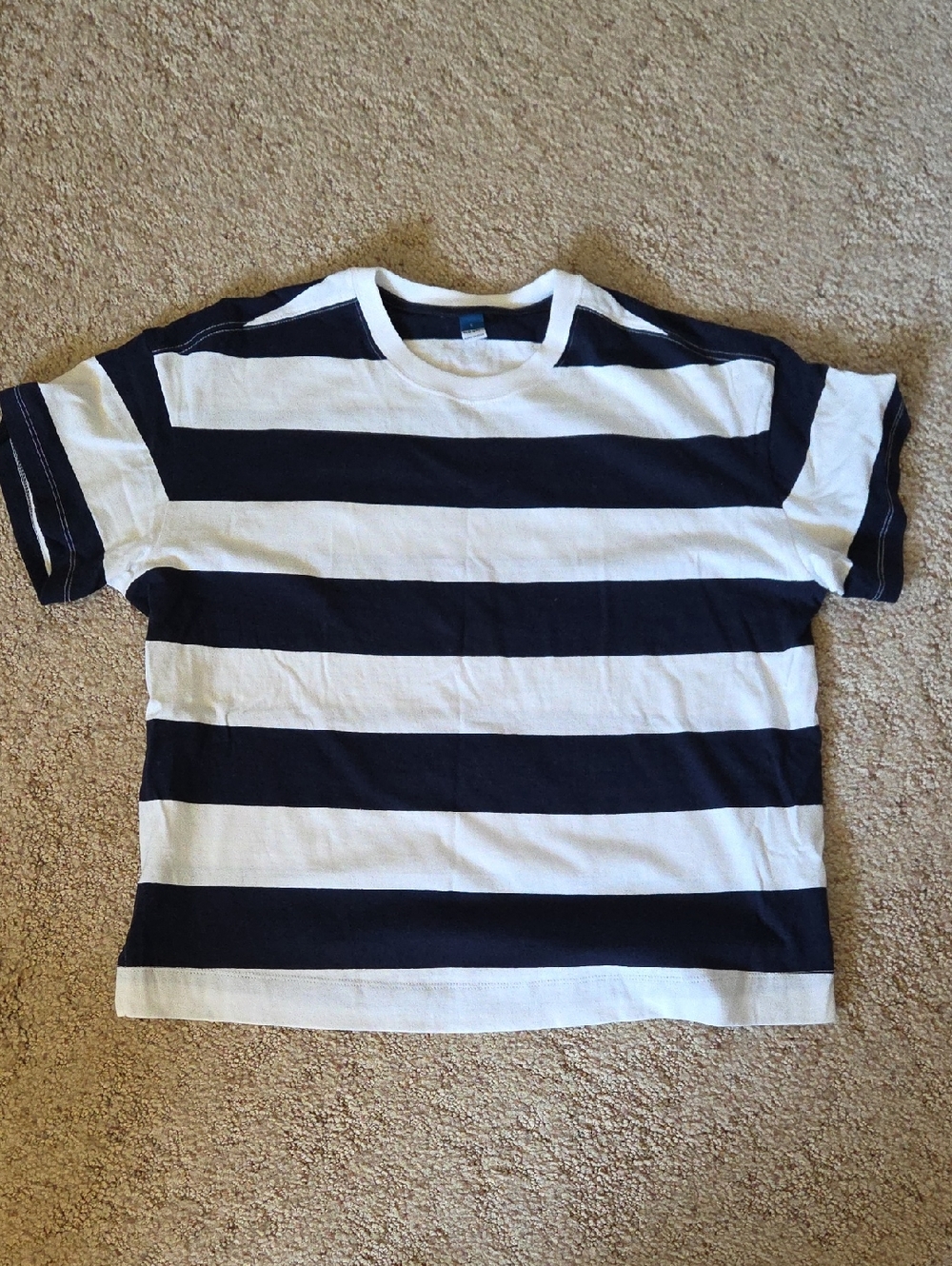 Wonens Old Navy Navy and White Striped Tee